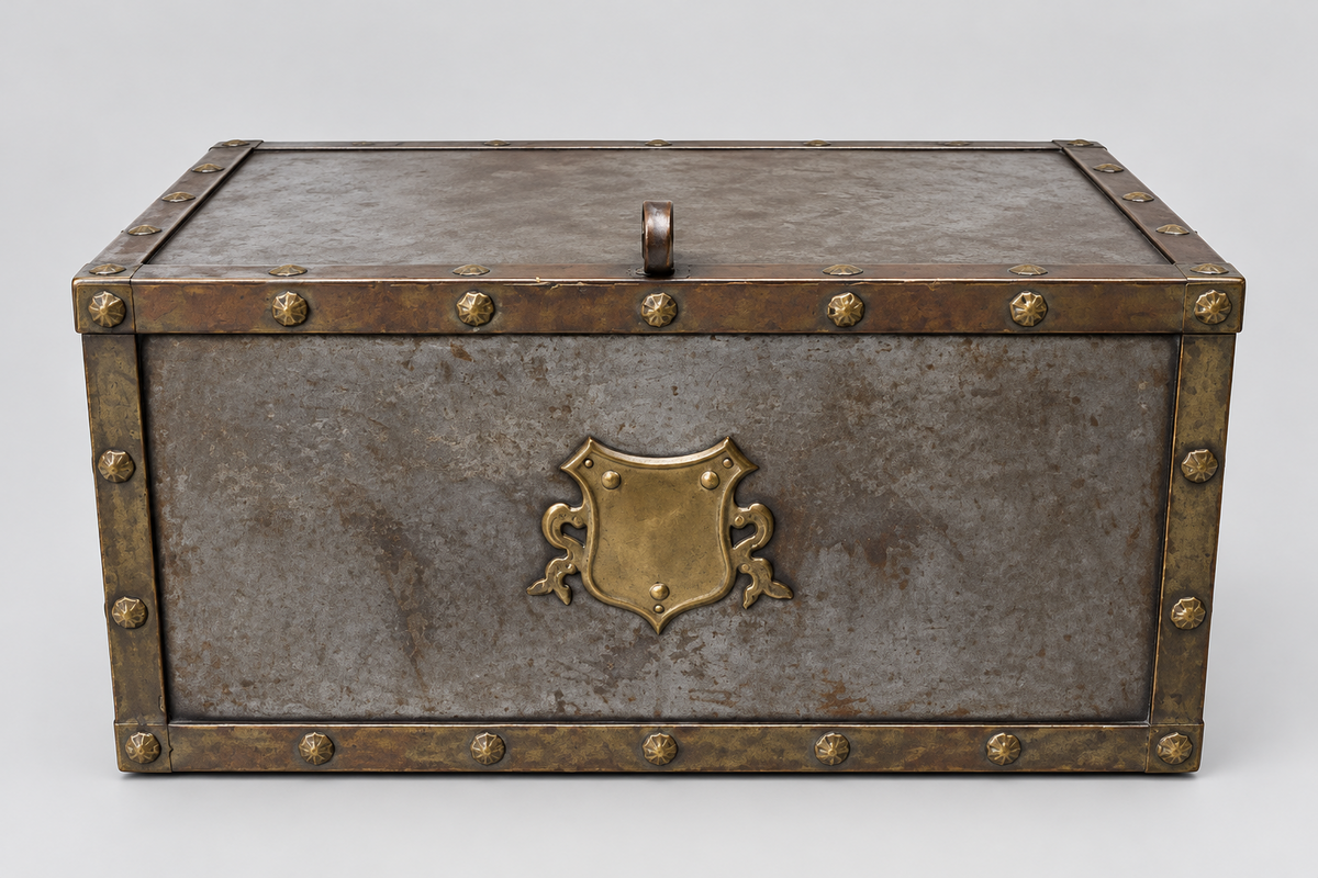 Vtg. Metal Trunk