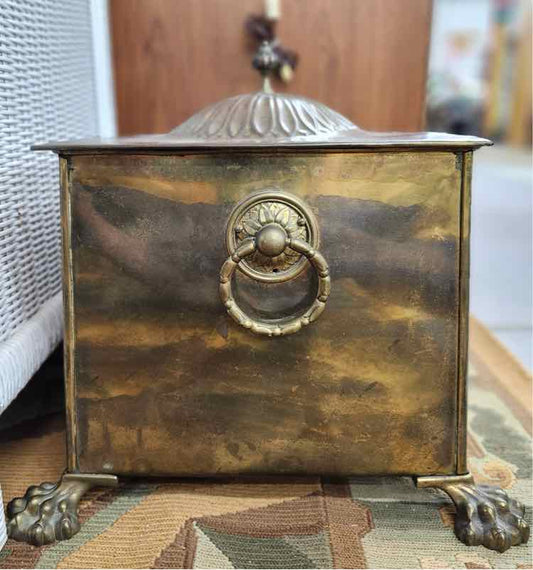 Antique Brass Coal Bin