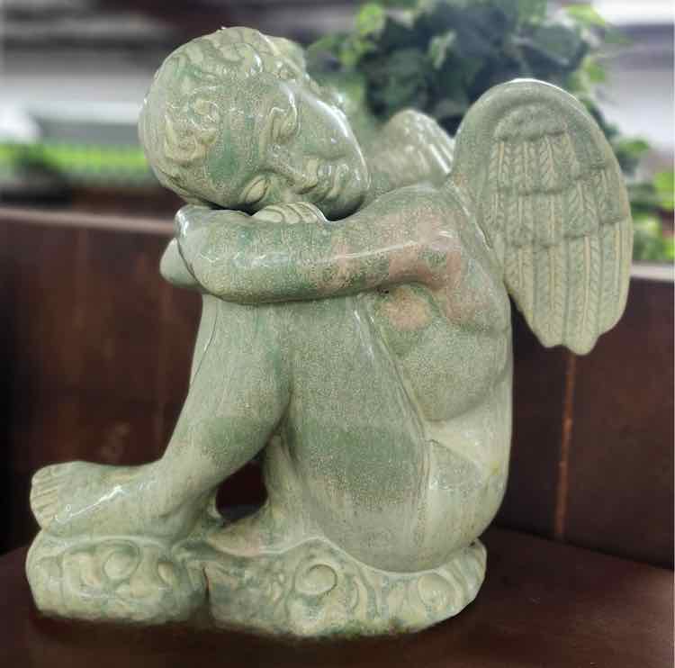 Green Garden Angel Statue