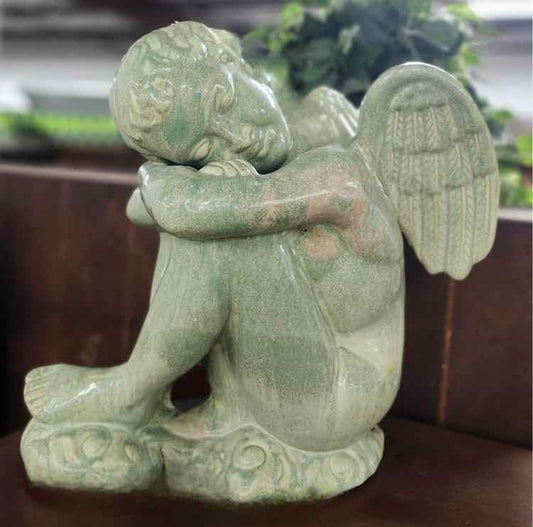 Green Garden Angel Statue