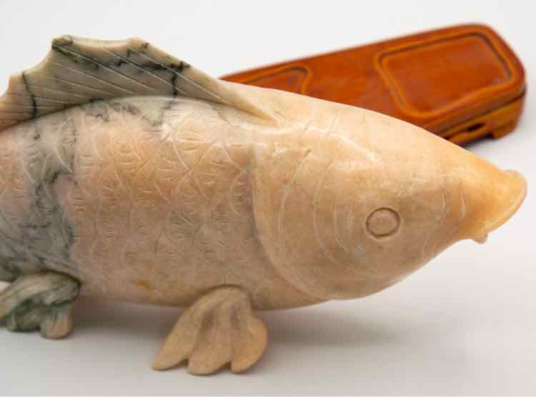 Hand carved Marble Koi Fish