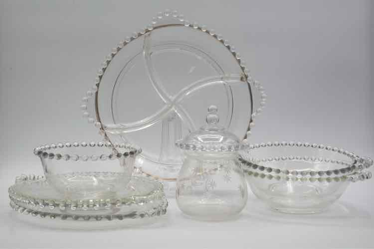 Set of 7 Candlewick Glassware