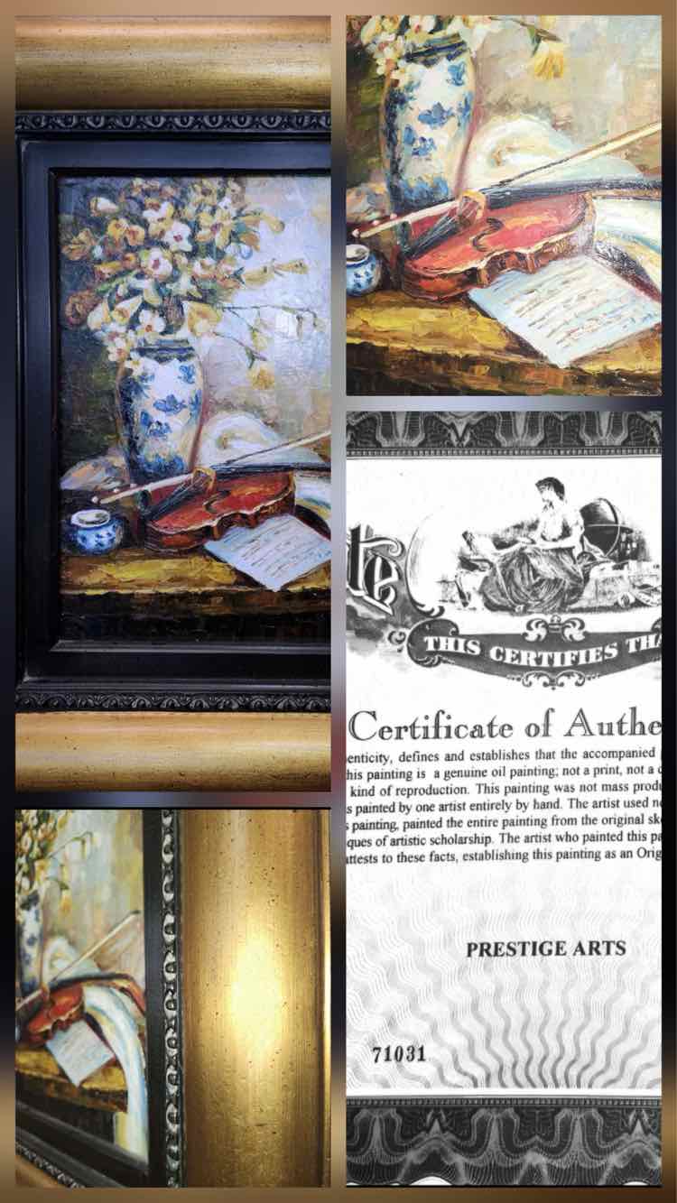 'Still Life w/ Violin' Oil Art