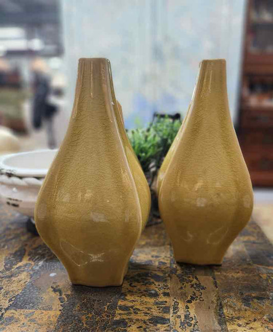 Pair of Tan Decorative Vases