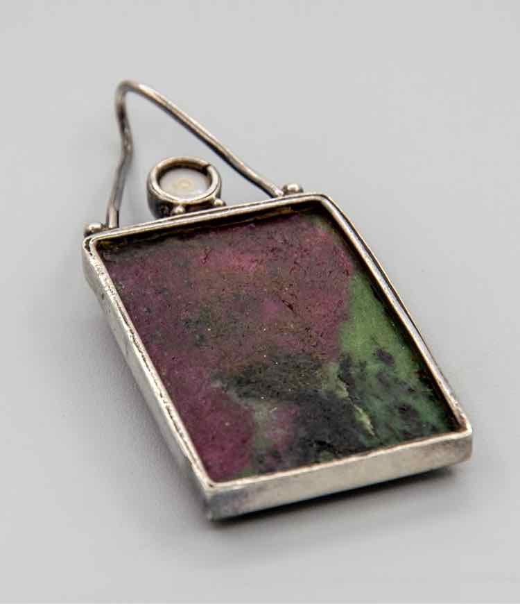 Ruby Zoisite/Pearl Pendant