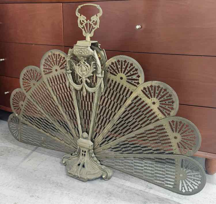 Vintage Victorian Brass Fan Fireplace Cover