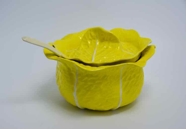 Yellow Cabbage Soup Tureen in Dishware