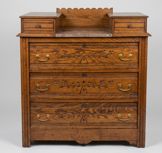 Antique 3 Drawer Dresser w/ Marble Top