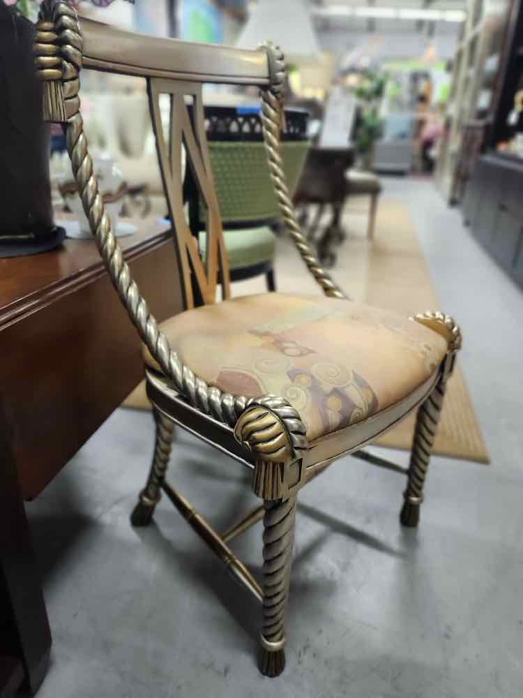 Silver & Gold Barley Twist Chair