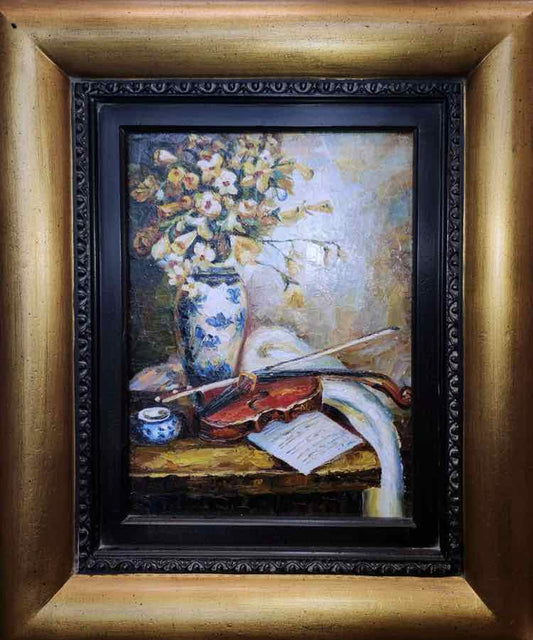 'Still Life w/ Violin' Oil Art