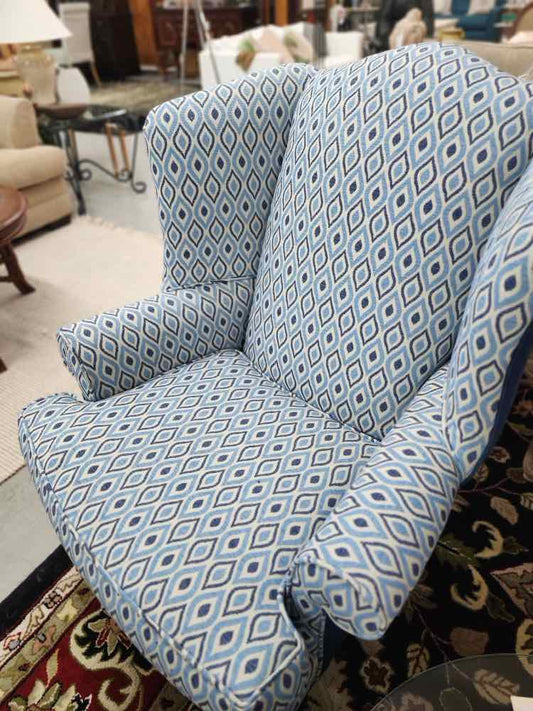 Blue Wing Back Chair
