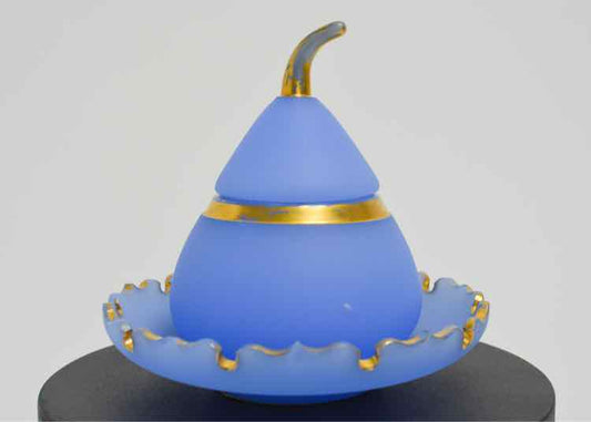 Blue Biedermeier Pear/Opaline Glass