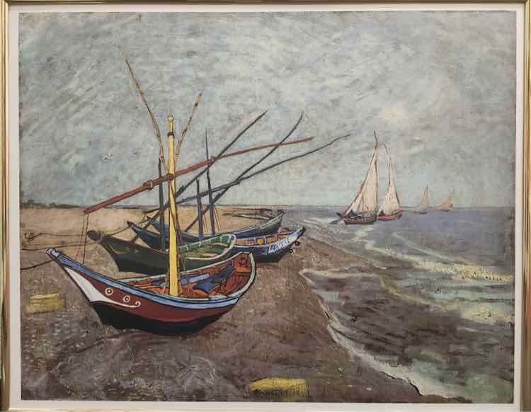 "Boats of Saintes-Maries" Litho by Van Gogh Art