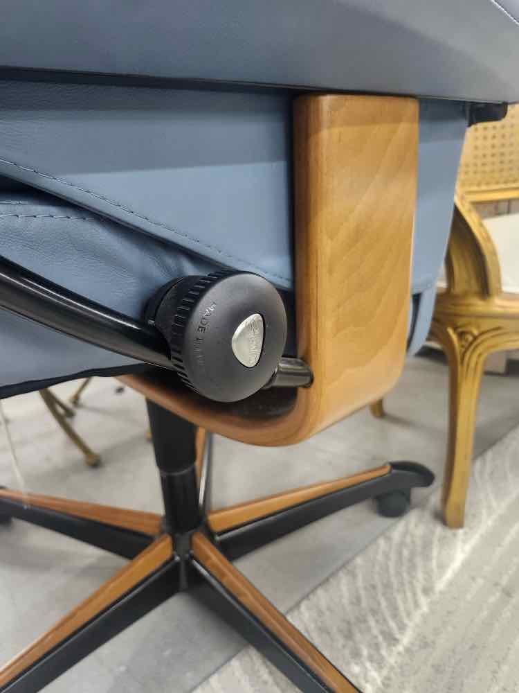 Slate Blue Leather Stressless by Ekorness Desk Chair