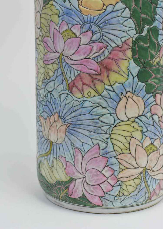 Asian Lotus Flower Umbrella Stand