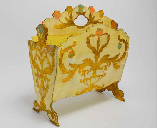 Italian Florentine Wood Magazine Rack