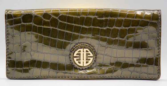 Antonio Melani Green Leather Clutch