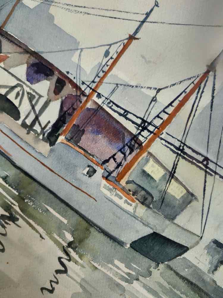 Painting "Fishermans Wharf Boston" by Bryan Burroughs