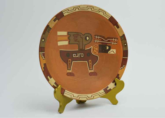 Handmade Terra Cotta Tribal Bird Plate