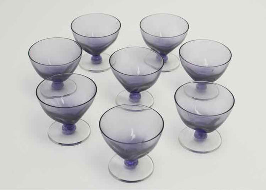 Art Deco Optic Wisteria Sherbet Glasses