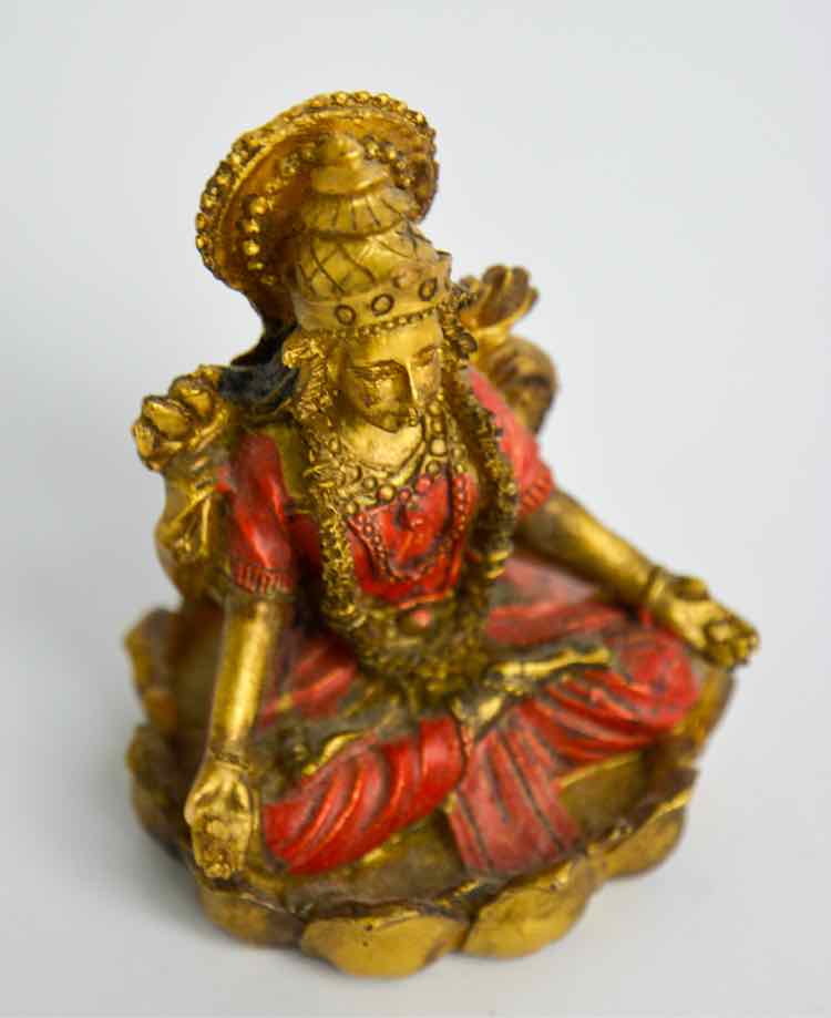 Goddess Of Wealth Wood Figurine