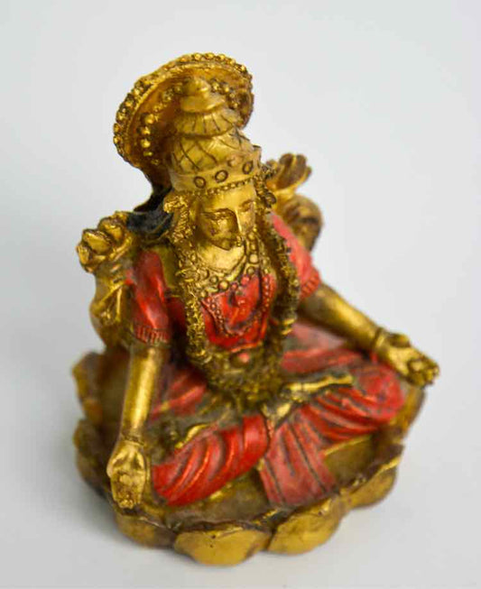 Goddess Of Wealth Wood Figurine