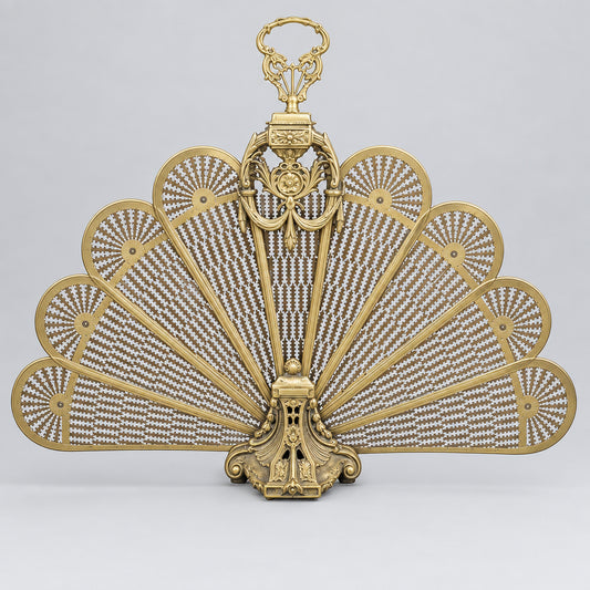 Vintage Victorian Brass Fan Fireplace Cover
