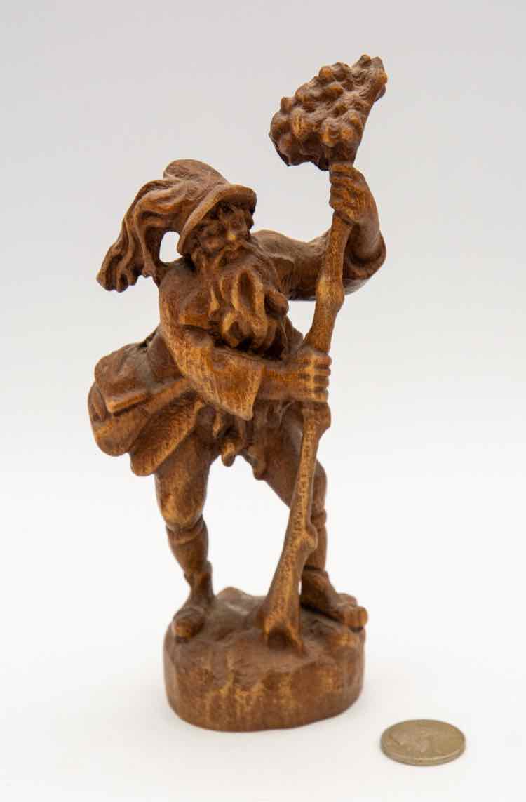 Vintage Chinese Fruit Wood Wizard