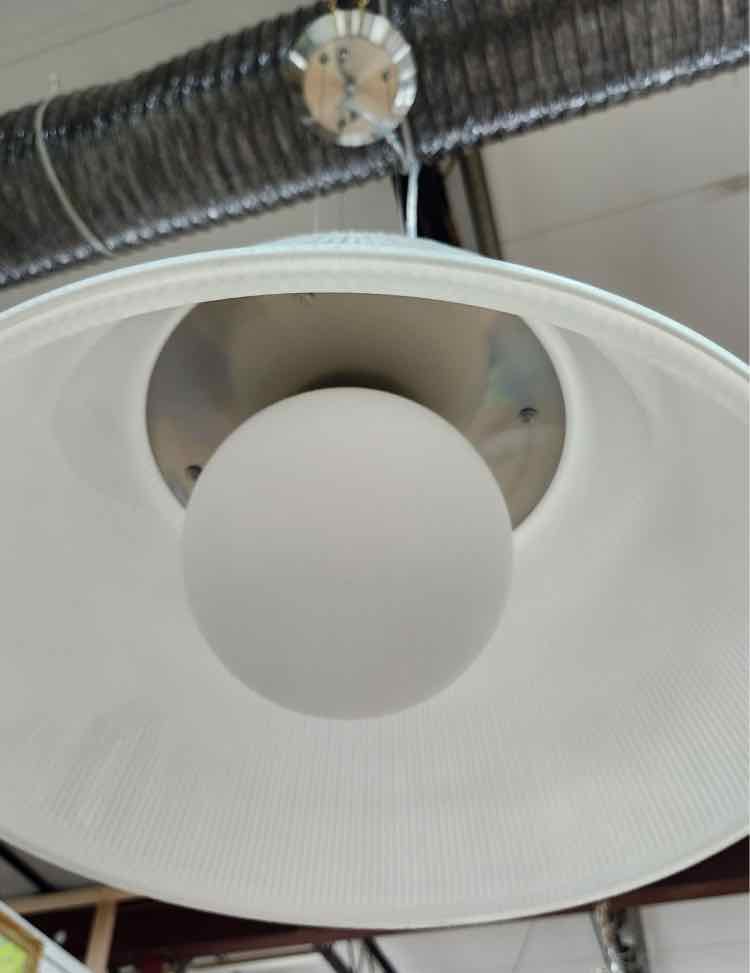 Round White Glass Pendant
