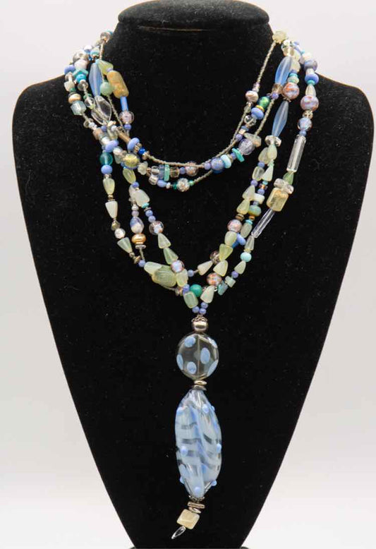 Handblown Glass Charm/Beads/Blue Colors