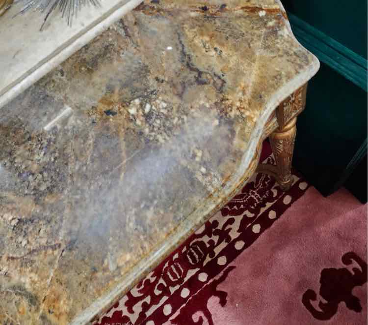 Louis XVI Gilded Console Table w/Marble