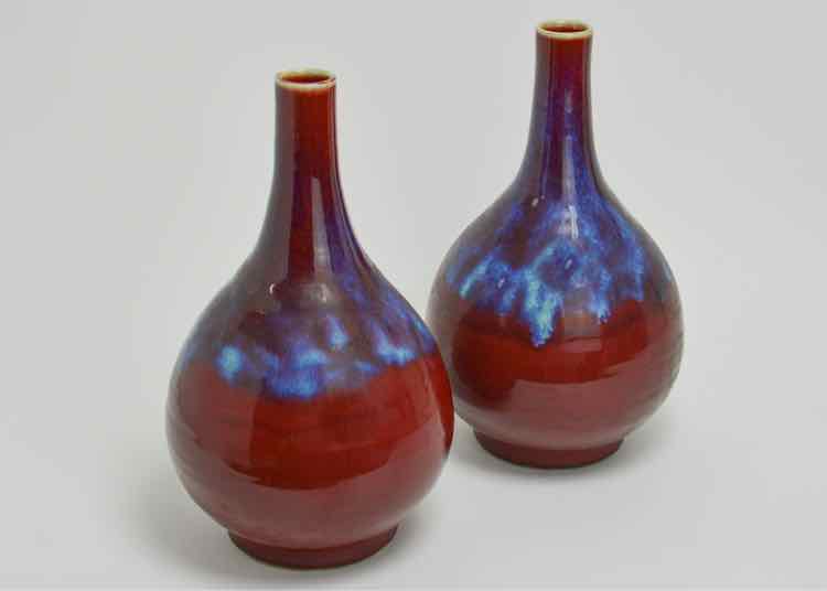 Pair of Chinese Ox Blood Vases
