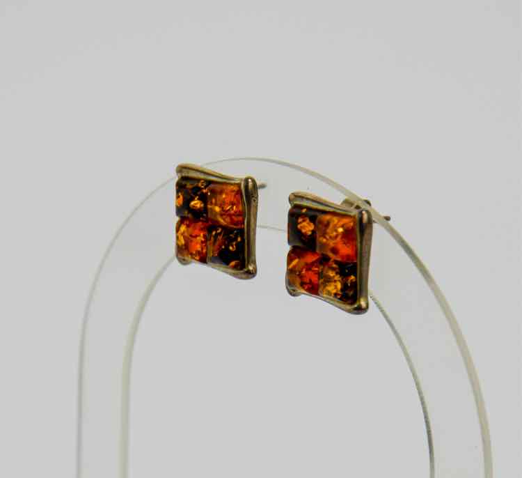 Sterling Amber Earrings