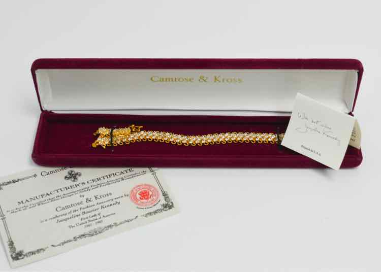 Camrose & Kross Gold Tone Crystal Tennis Bracelet