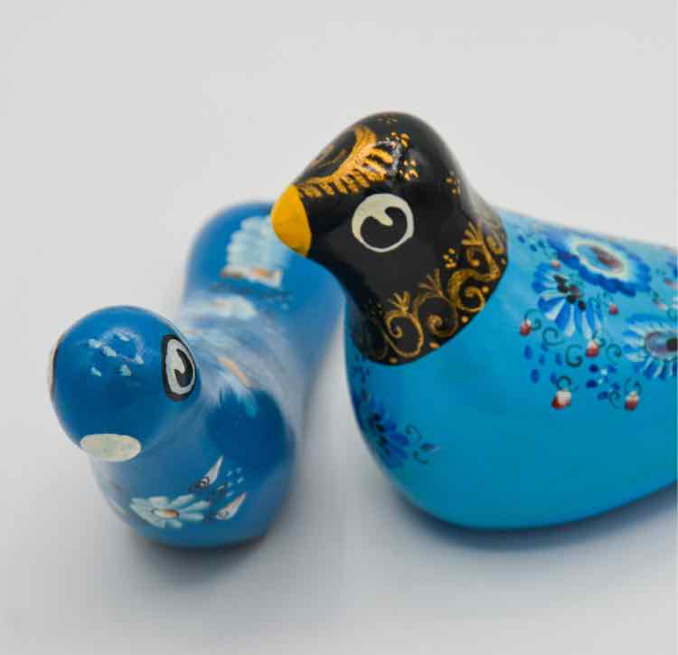 Hand Painted Tonala Clay Bird Figures