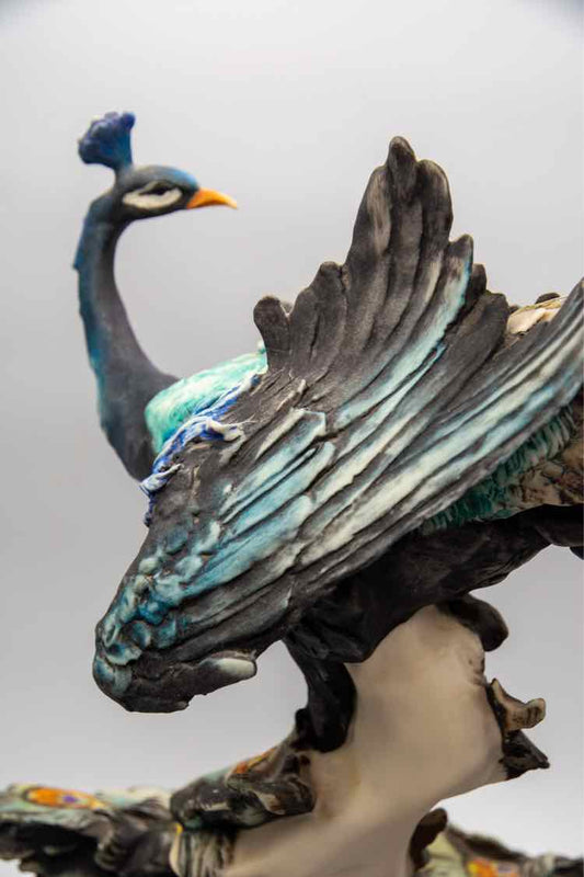 Scultura Di Armani Peacock Signed 16”x17”