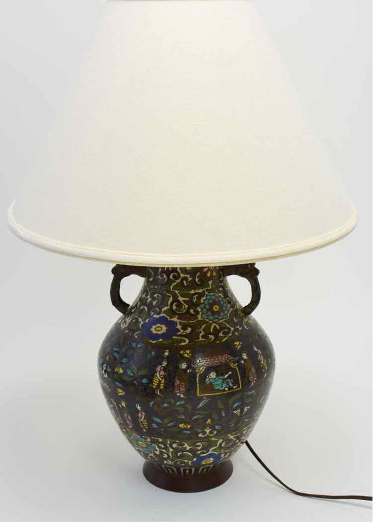 Antique Japanese Cloisonne Lamp