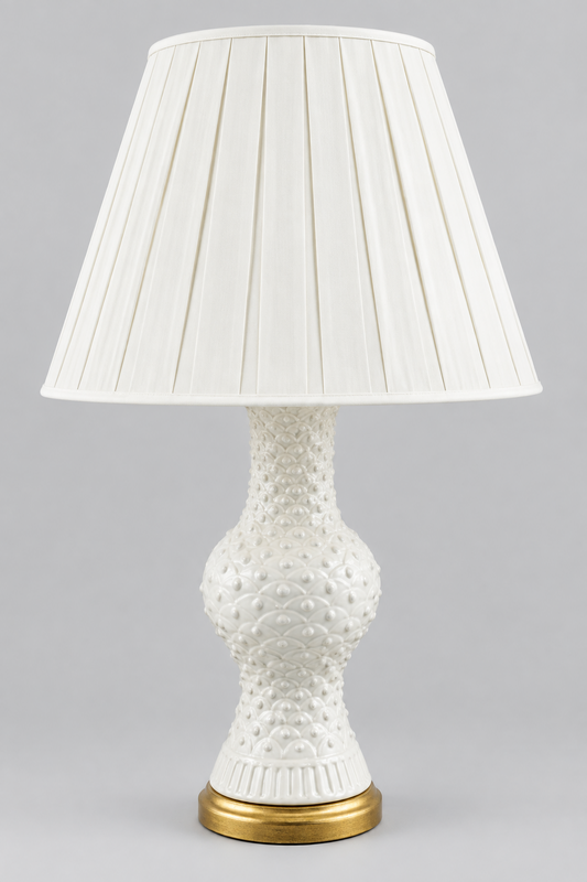 Cream & Gold Fish Scale Design Lamp