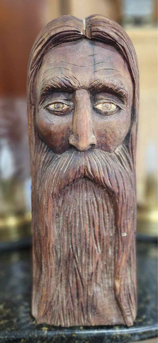Carved Wood Bearded Man