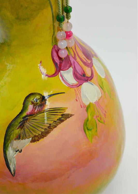 J.A.Wolfe Signed Yellow Gourd Art Vas