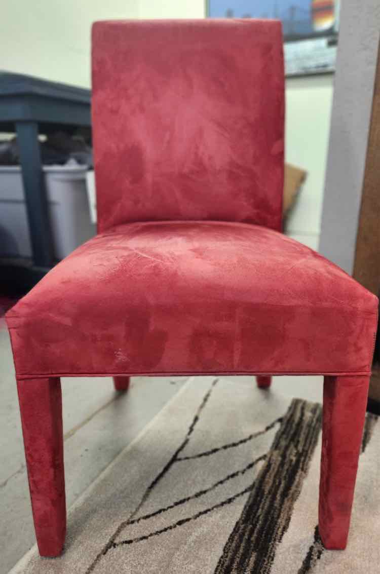 Red Nouveau Suede Chair