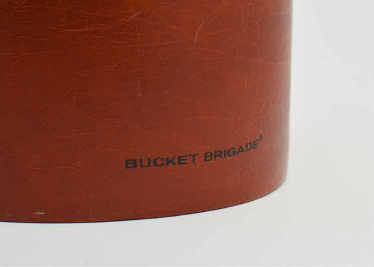 Vintage Morgan Design Faux Leather & Black Lucite Ice Bucket