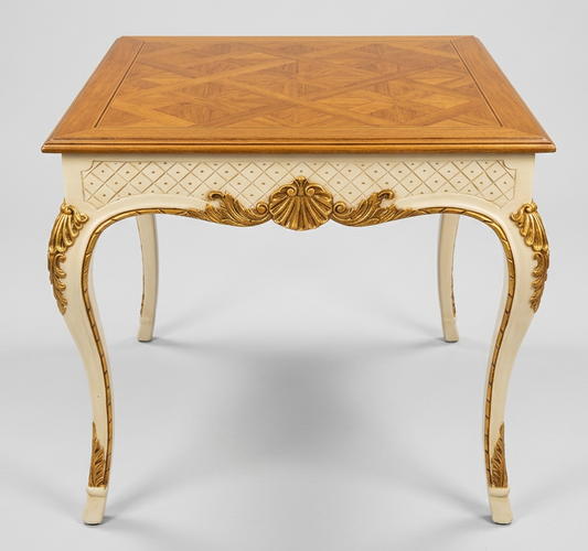Wood top Gold End Table