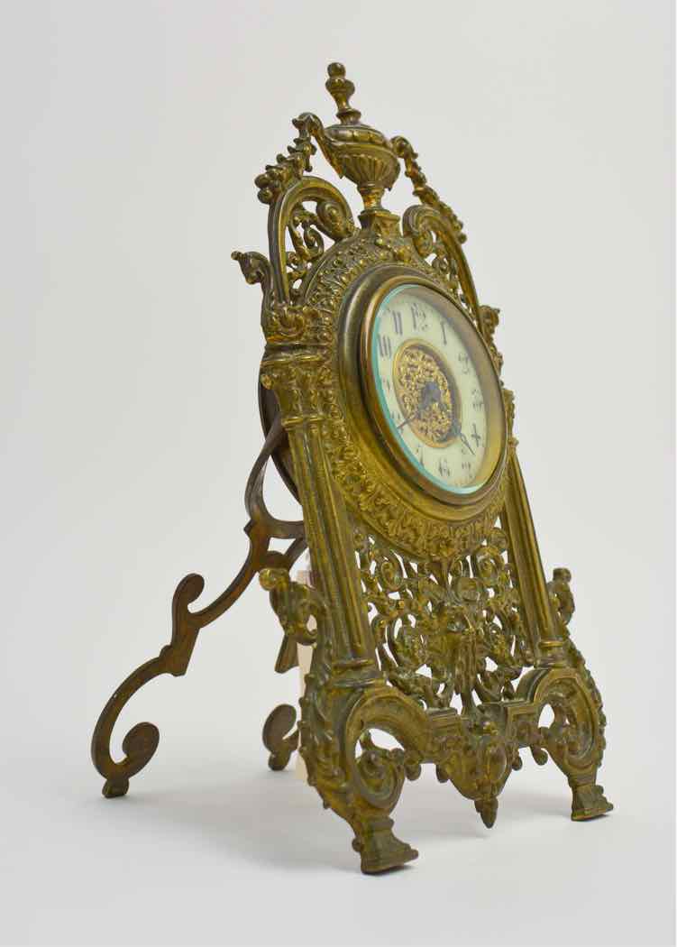 1800's Ornate Victorian Brass Mantel Clock