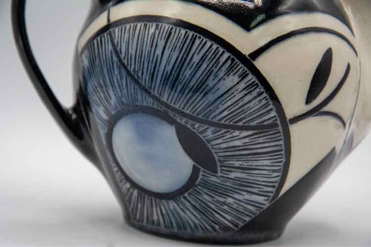 Modern Blue, White & Black Porcelain Teapot by Alex Pratt