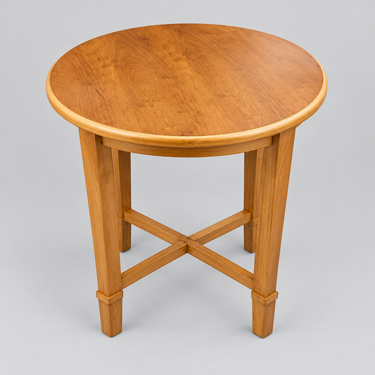 Pair of Round Wood Side Tables