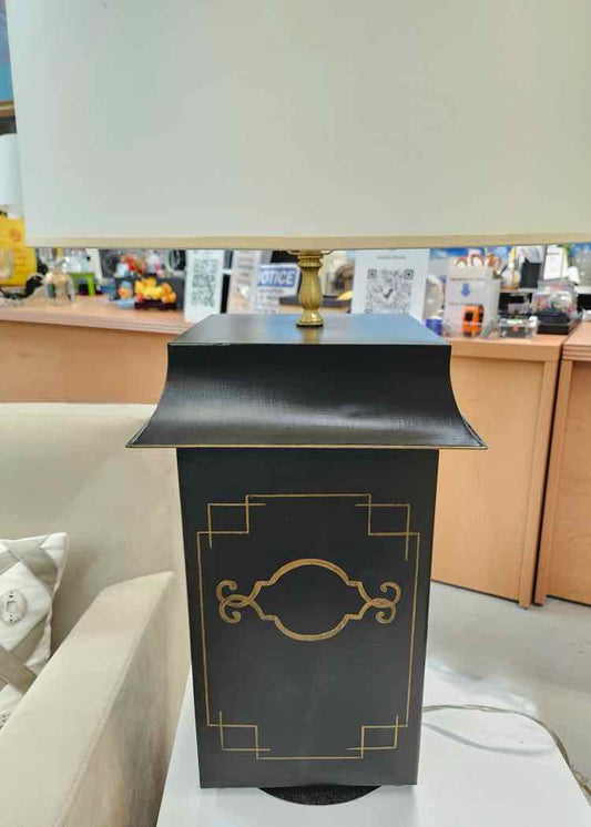 Pair of Black Metal Lamps