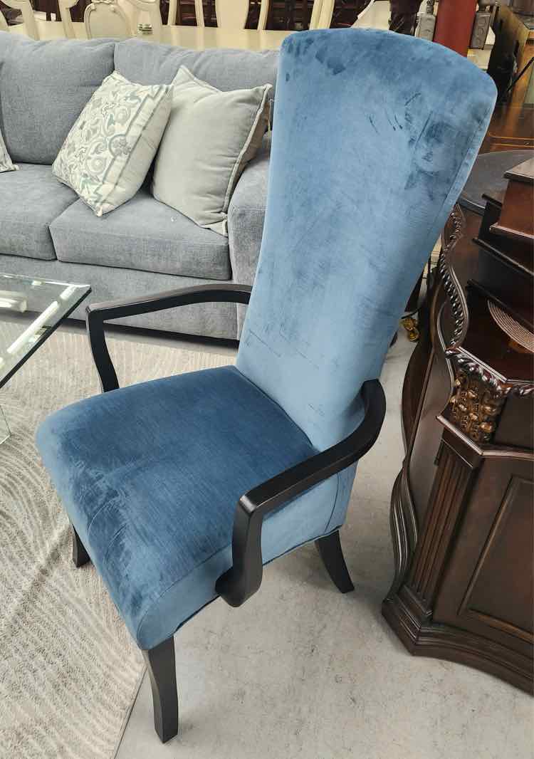 High Back Contemporary Slate Blue Chair