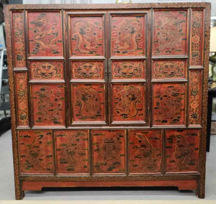 Lg Red Asian Cabinet