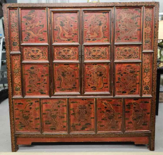 Lg Red Asian Cabinet